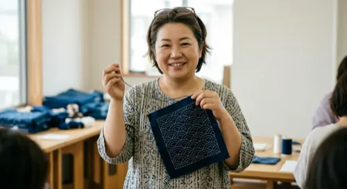 Hikaru with sashiko stitching
